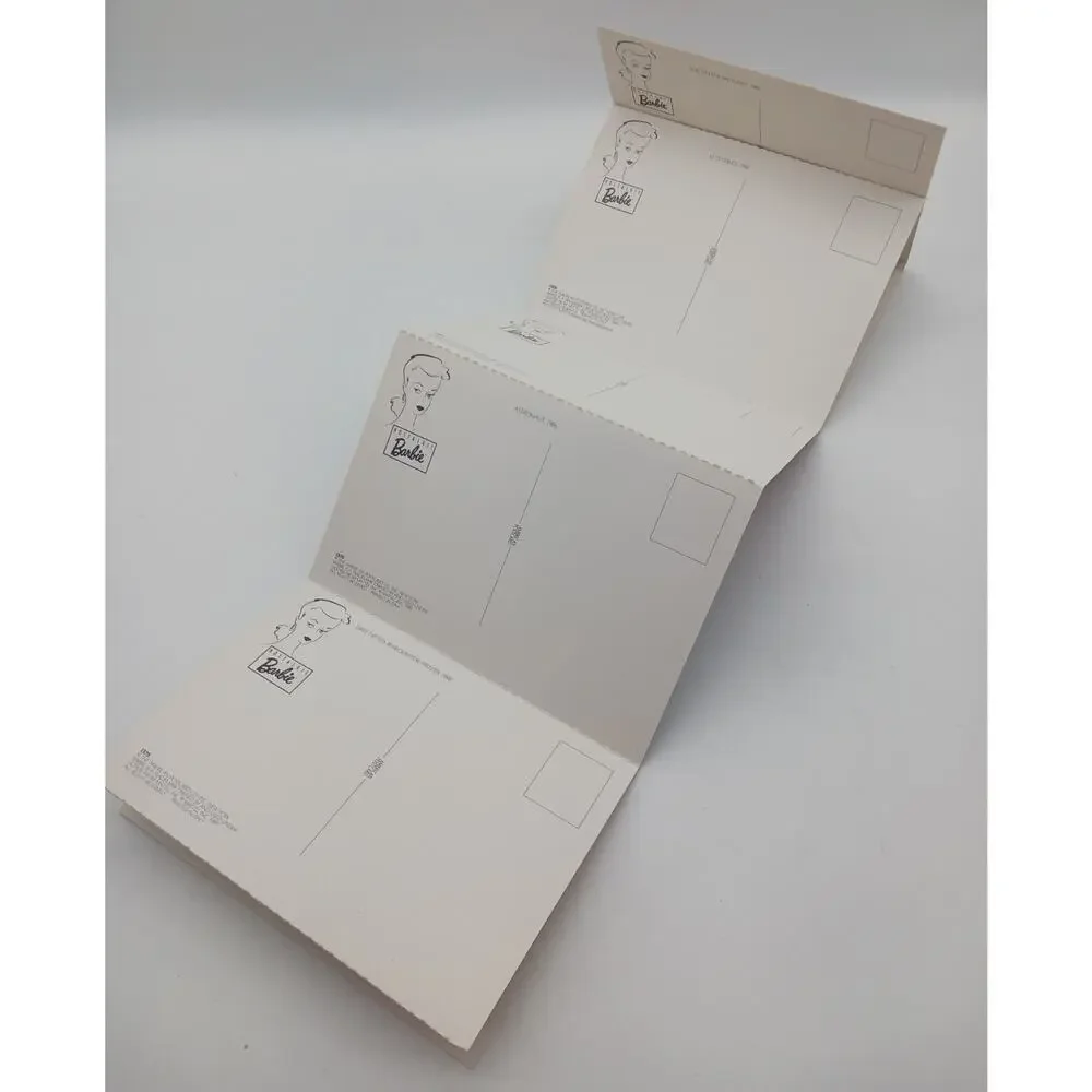 1989 Barbie Throughout History #12 Postcard Folder 9 Detachable Cards 1959-89